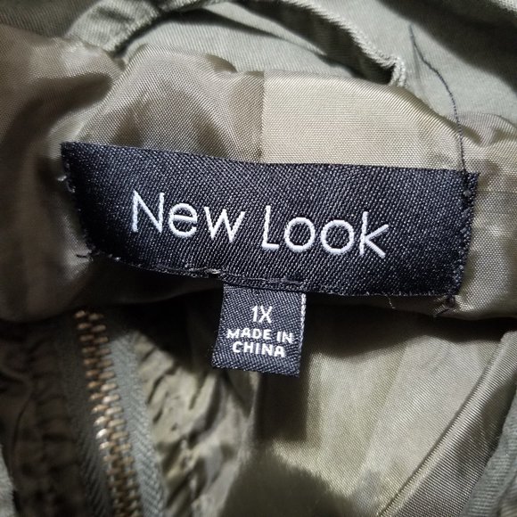 New Look vest 1X floral embroidered utility pockets army zip sleeveless jacket - Picture 15 of 16